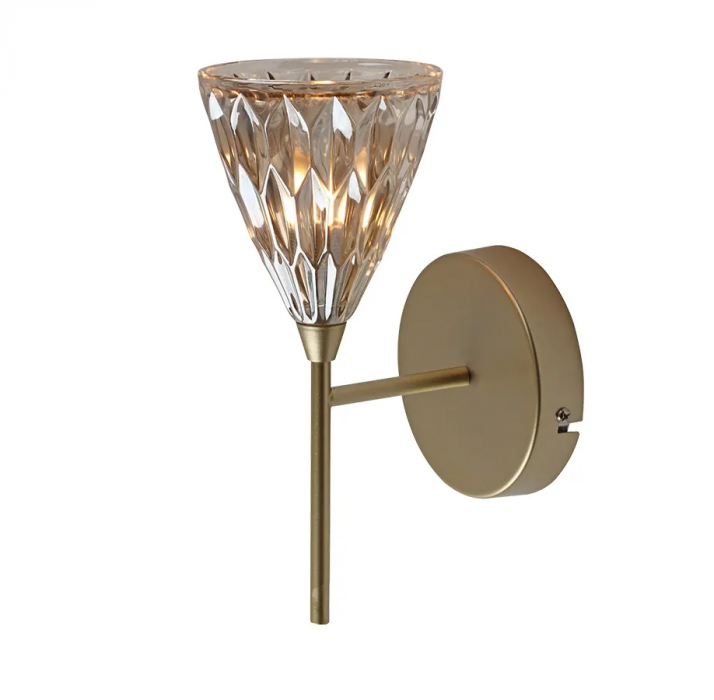 ARANDELA DE PAREDE DRIP Ø12X23CM VIDRO E METAL CHAMPANHE E DOURADO - CASUAL LIGHT STUDIOLUCE AR1382CH