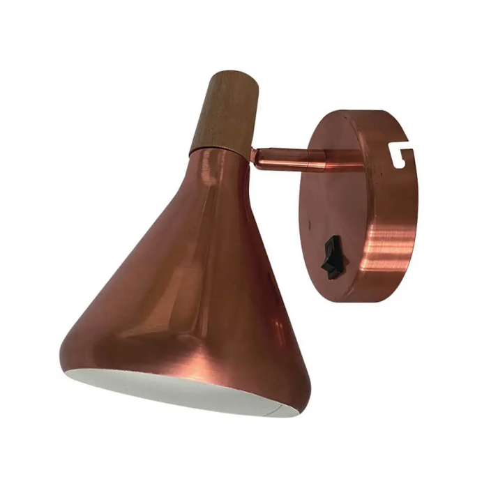 ARANDELA DE PAREDE HORN 20,5X41X31,5CM ALUMÍNIO E METAL COBRE - CASUAL LIGHT STUDIOLUCE QAR1466CO