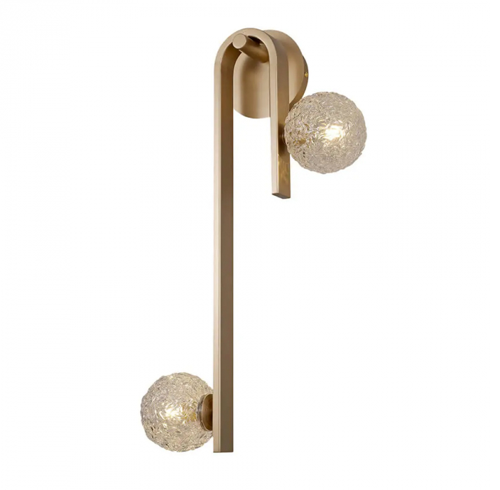 ARANDELA DE PAREDE LATICIUS 66X30X20CM VIDRO E METAL DOURADO - CASUAL LIGHT STUDIOLUCE AR1409