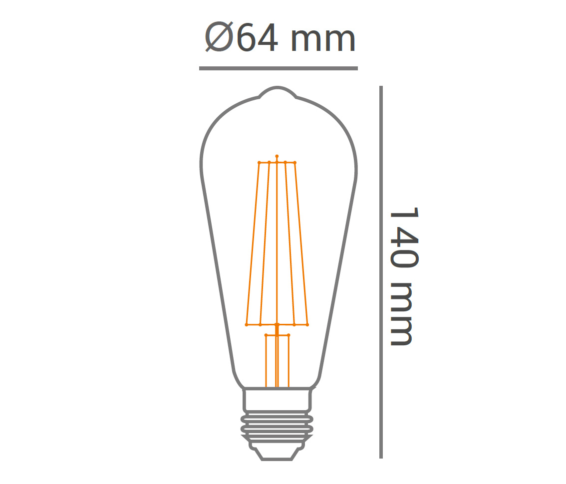 Lâmpada de Filamento ST64 Vintage 2200K 4W