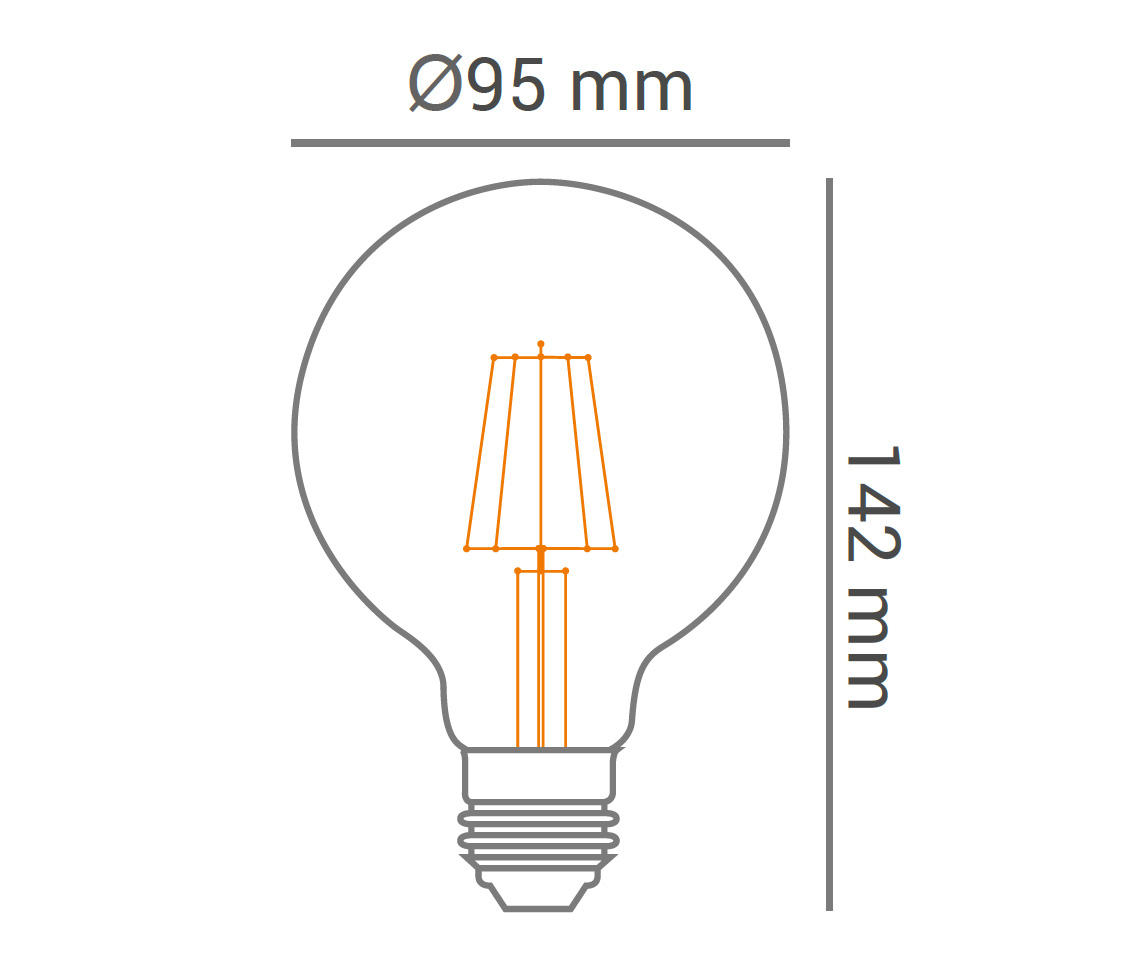 Lâmpada G95 Filamento 4W Opus