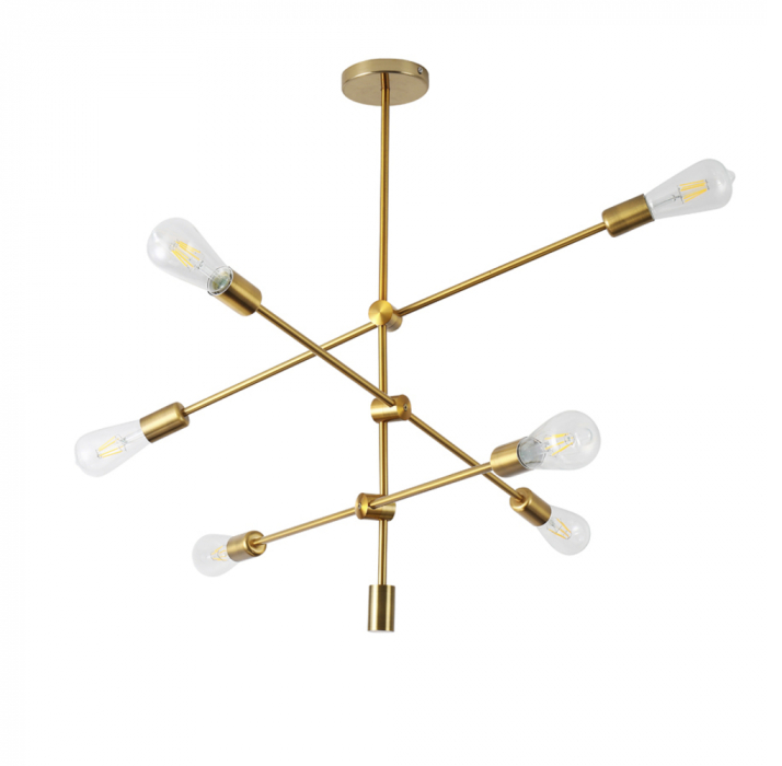 PENDENTE ATOMUS 75X75X75CM METAL DOURADO - NORDECOR 2076