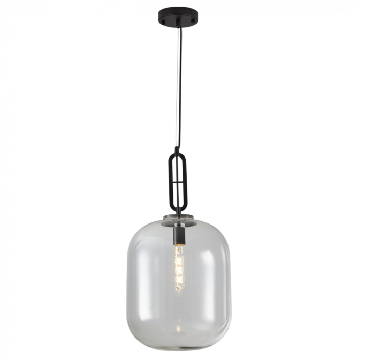 PENDENTE GLIVE Ø24,5X30CM METAL E VIDRO TRANSPARENTE - NORDECOR 2427