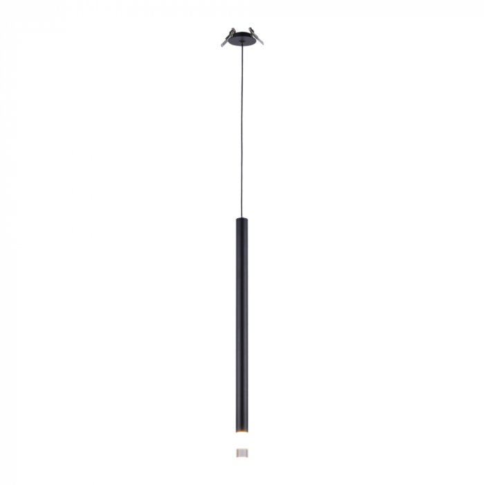 PENDENTE LED LANA CILÍNDRICO 3000K 3W BIVOLT 50XØ2,5CM METAL PRETO - NORDECOR 2692