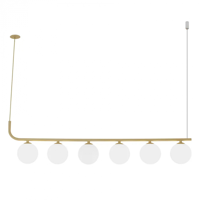 PENDENTE ORBIT II 21X90X10CM ALUMÍNIO E VIDRO DOURADO E FOSCO - CASUAL LIGHT STUDIOLUCE PDH1555DO