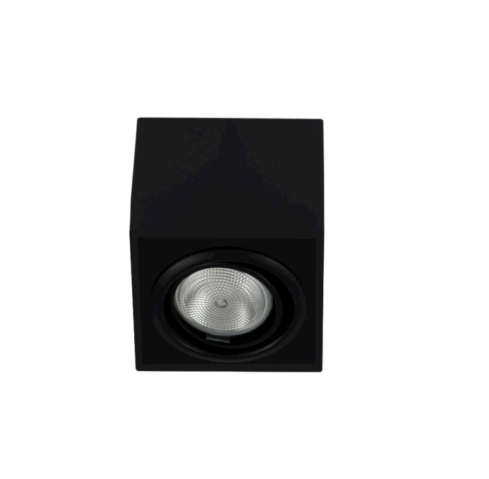 PLAFON DE SOBREPOR NEWLINE IN41141 PRETO E PRETO BOX QUADRADO AR70 11,6X11,6X10,5CM ALUMÍNIO