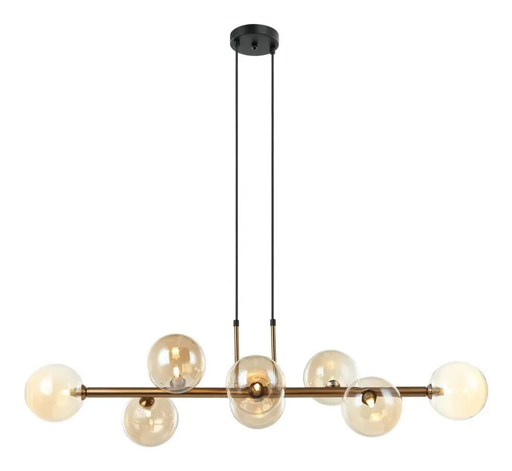 Pendente Abaporu Bronze Globos Âmbar 8g9 110cm Hl004g Bella