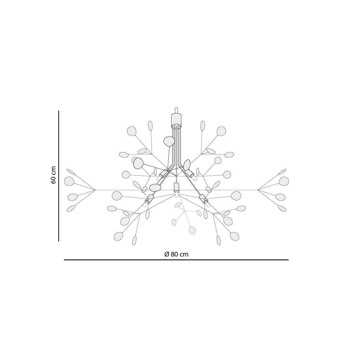 Pendente Spring Ø88X60Cm Cristal Metal e Dourado Transparente - Casual Light Studioluce LT637-DO