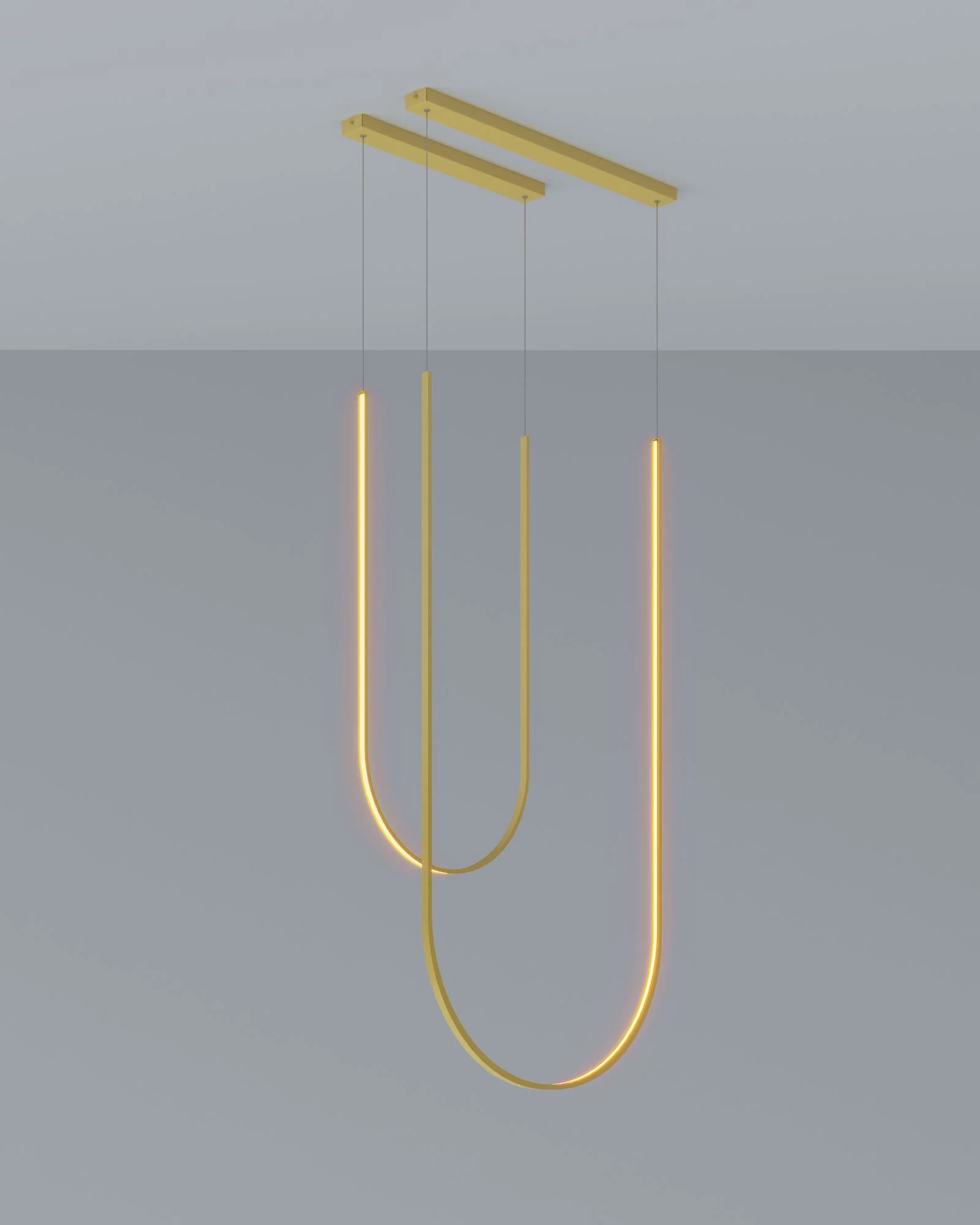 Pendente LED U Luz Interna 3000K 35W Bivolt 90X45X2Cm Alumínio