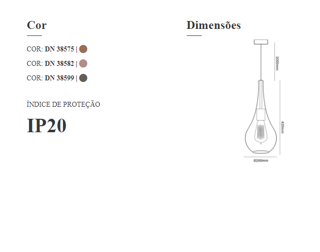 Pendente Lacrima Conhaque