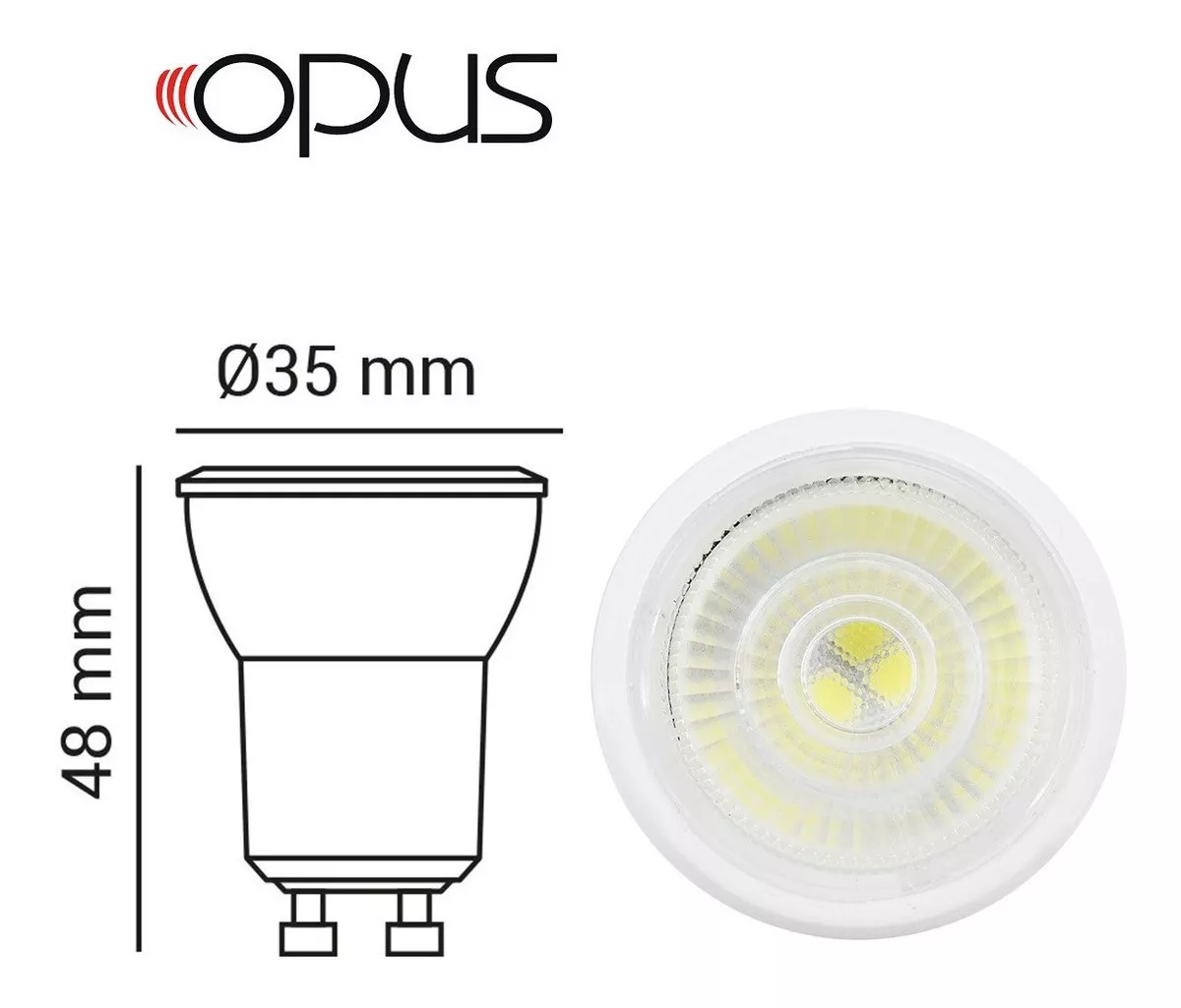Lâmpada de LED Mini Dicroica MR16 GU10 3,5W 3500K