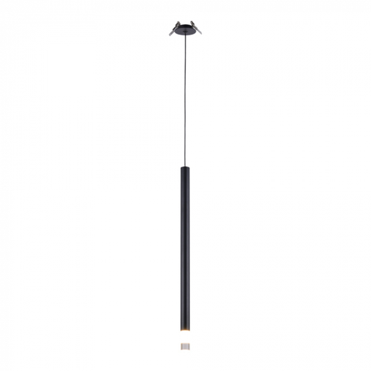 PENDENTE LED LANA CILÍNDRICO 3000K 3W BIVOLT 50XØ2,5CM METAL PRETO - NORDECOR 2692