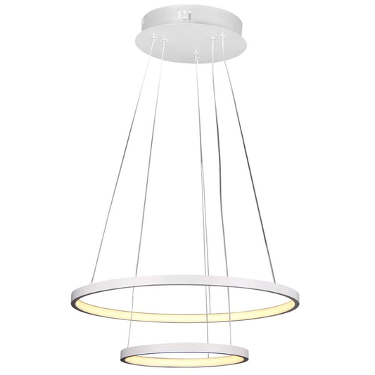 PENDENTE LED MONTREAL DUPLO 3000K 40W BIVOLT Ø50X2CM ALUMÍNIO BRANCO - CASUAL LIGHT STUDIOLUCE QPD1301-BR
