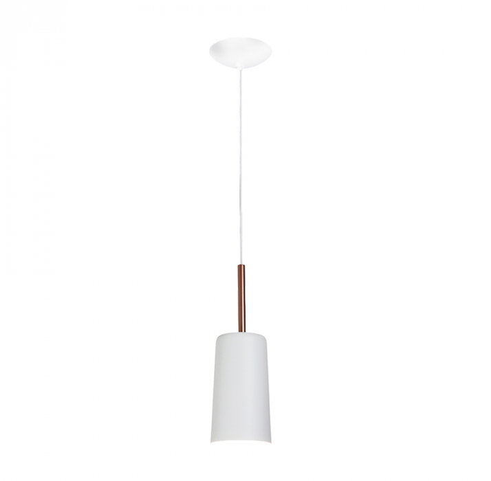 PENDENTE NEWLINE 109 BRANCO, BRANCO E COBRE BILBOQUE CILÍNDRICO Ø13,6X38CM ALUMÍNIO