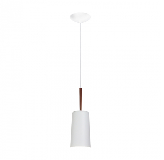 PENDENTE NEWLINE 109 BRANCO, BRANCO E COBRE BILBOQUE CILÍNDRICO Ø13,6X38CM ALUMÍNIO