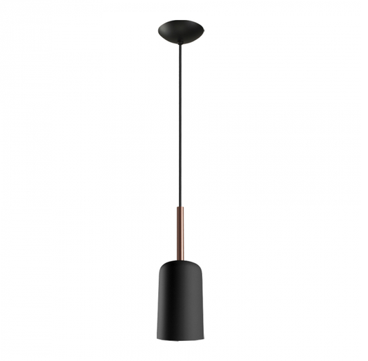 PENDENTE NEWLINE 109 PRETO, COBRE E PRETO BILBOQUE CILÍNDRICO Ø13,6X38CM ALUMÍNIO