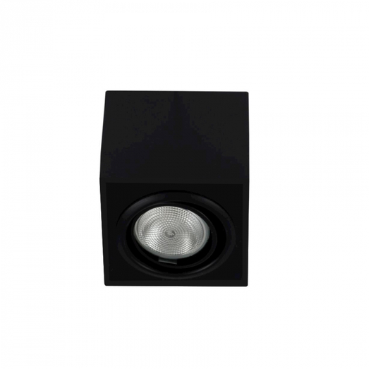PLAFON DE SOBREPOR NEWLINE IN41141 PRETO E PRETO BOX QUADRADO AR70 11,6X11,6X10,5CM ALUMÍNIO
