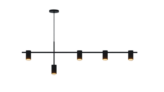 Pendente Jade 4+1 Preto 1,40m
