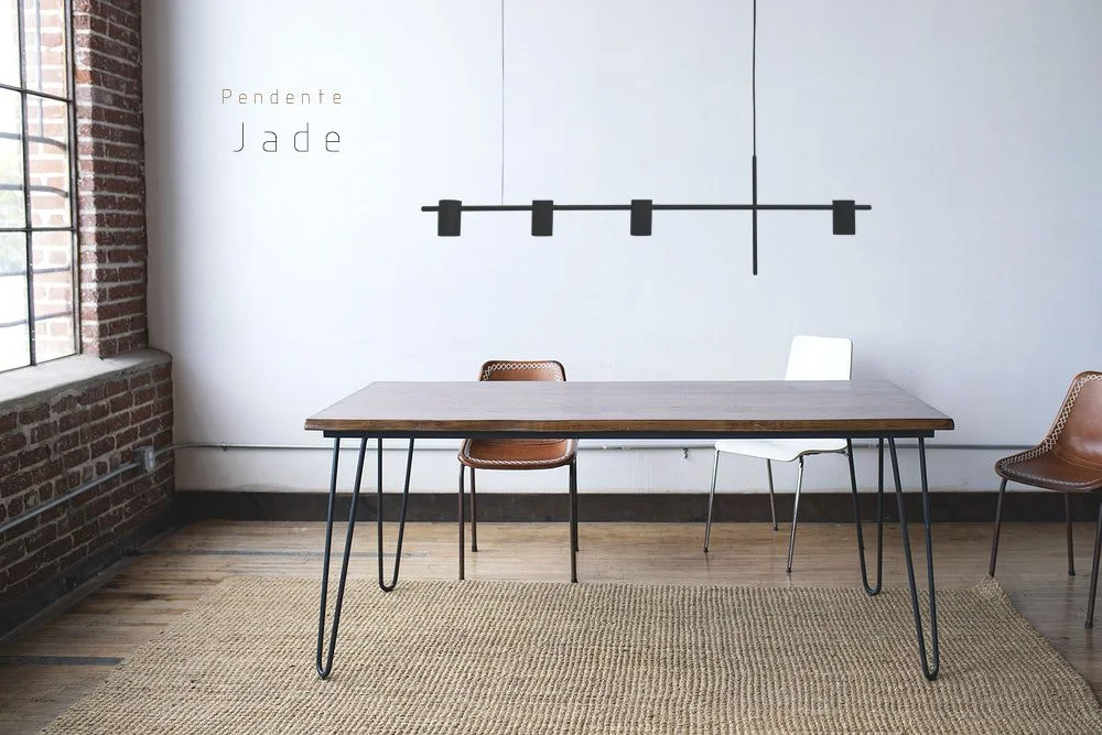 Pendente Jade 4 30X140X10CM Preto