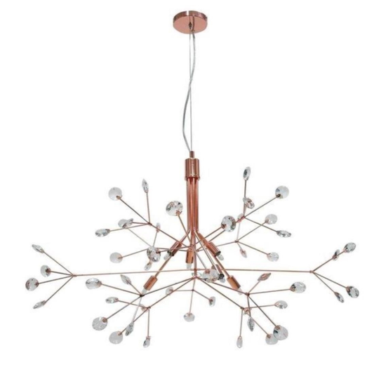 Pendente Spring Ø88X60Cm Cristal Metal e Cobre Transparente - Casual Light Studioluce LT637