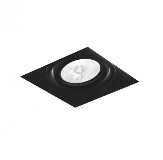 SPOT DE EMBUTIR NEWLINE IN60331 PRETO E PRETO NO FRAME II QUADRADO PAR20 9,6X9,6X13CM ALUMÍNIO